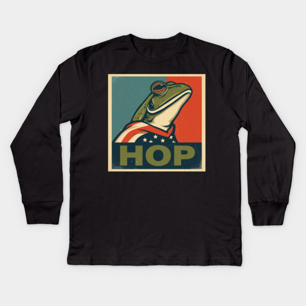 Portland-Frog Kids Long Sleeve T-Shirt by Creatifly Graphic Tees