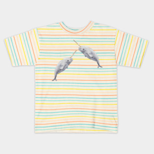 Baby Watercolor Narwhal Kids T-Shirt
