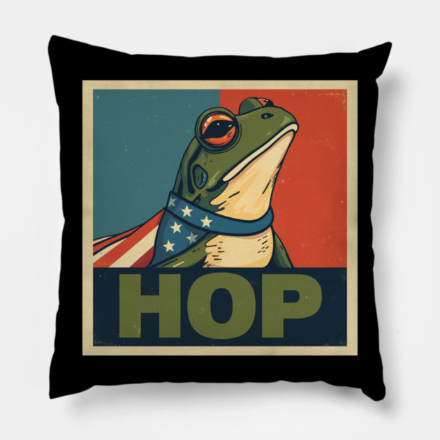 Portland-Frog Pillow by Creatifly Graphic Tees