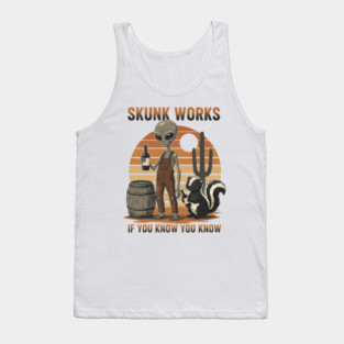 Skunk Works If you know You know Distressed Look Tank Top