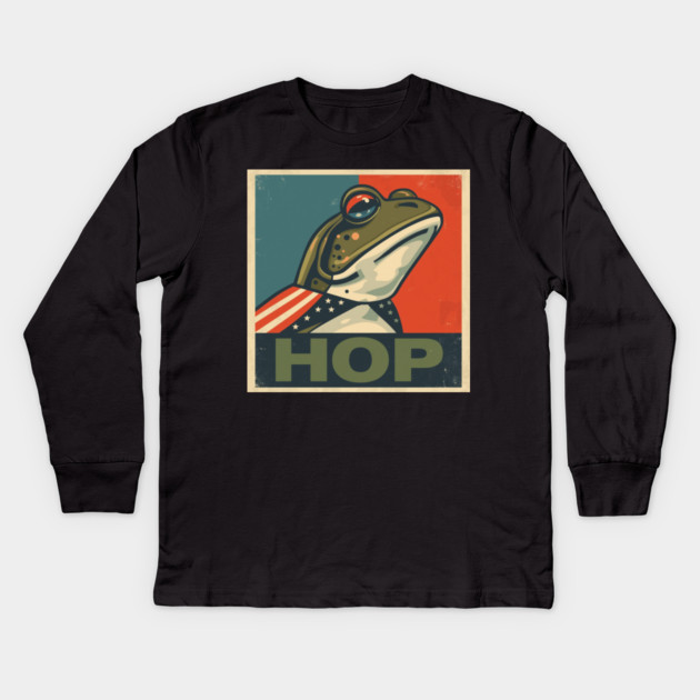 Portland-Frog Kids Long Sleeve T-Shirt by Creatifly Graphic Tees