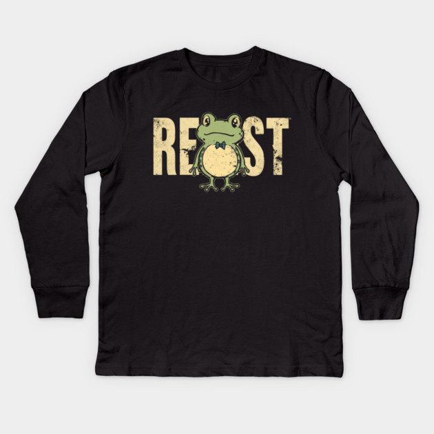 Portland-Frog Kids Long Sleeve T-Shirt by Creatifly Graphic Tees