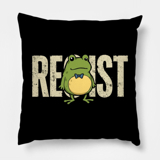 Portland-Frog Pillow by Creatifly Graphic Tees