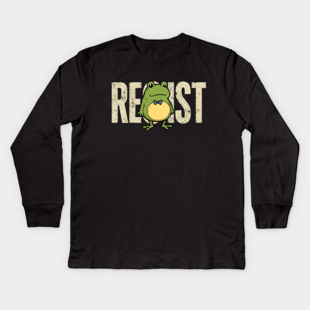 Portland-Frog Kids Long Sleeve T-Shirt by Creatifly Graphic Tees