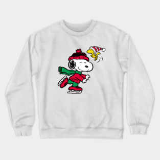 winter skating snoopy Crewneck Sweatshirt