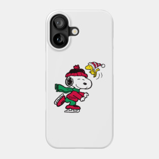 winter skating snoopy Phone Case