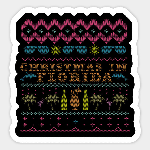 Christmas in Florida Ugly Sweater T-shirt Magnet by Camp Happy Hour
