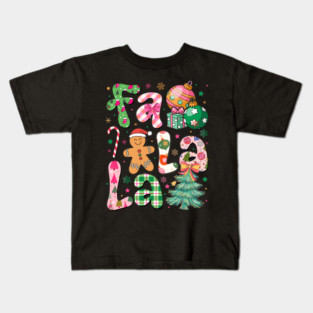 Falala Preppy Aesthetic Christmas Checkered Kids T-Shirt