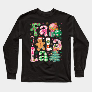 Falala Preppy Aesthetic Christmas Checkered Long Sleeve T-Shirt