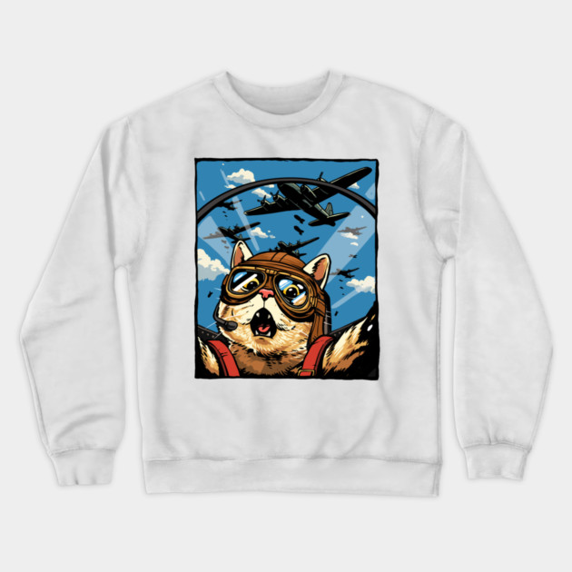 Cat Pilot Crewneck Sweatshirt by GoshWow®