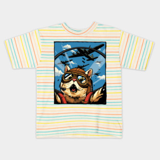 Cat Pilot Kids T-Shirt
