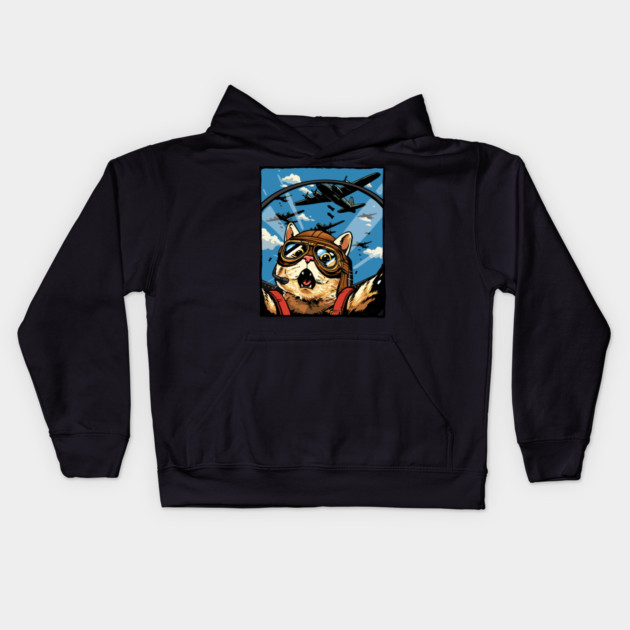Cat Pilot Kids Hoodie by GoshWow®