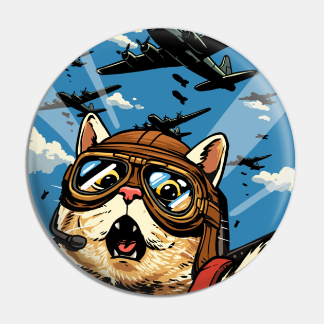 Cat Pilot Pin by GoshWow®