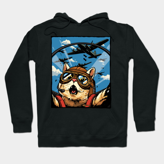 Cat Pilot Hoodie by GoshWow®