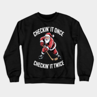 Santa Hockey Crewneck Sweatshirt