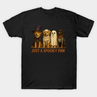 Just a Spooky Paw – Cute Halloween Dog Squad T-Shirt
