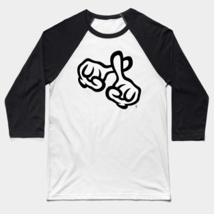 Crossed Fingers (Cross / Bible / Religion / POS / 2C) Baseball T-Shirt