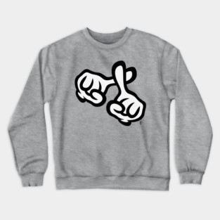 Crossed Fingers (Cross / Bible / Religion / POS / 2C) Crewneck Sweatshirt