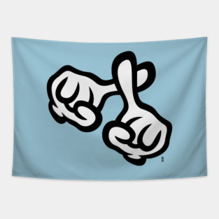 Crossed Fingers (Cross / Bible / Religion / POS / 2C) Tapestry