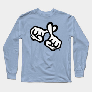 Crossed Fingers (Cross / Bible / Religion / POS / 2C) Long Sleeve T-Shirt