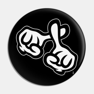 Crossed Fingers (Cross / Bible / Religion / NEG / 2C) Pin