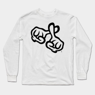 Crossed Fingers (Cross / Bible / Religion / 1C) Long Sleeve T-Shirt