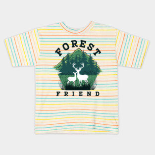 Forest Friend Deer T-Shirt - Nature Wildlife Camping Hiking Graphic Tee Kids T-Shirt
