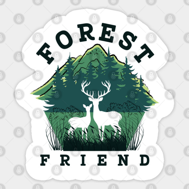Forest Friend Deer T-Shirt - Nature Wildlife Camping Hiking Graphic Tee Sticker by TurnEffect