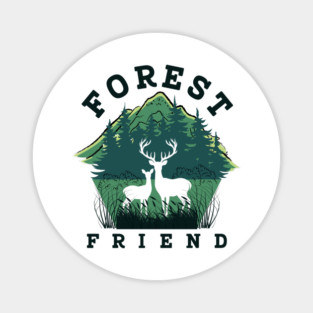 Forest Friend Deer T-Shirt - Nature Wildlife Camping Hiking Graphic Tee Magnet