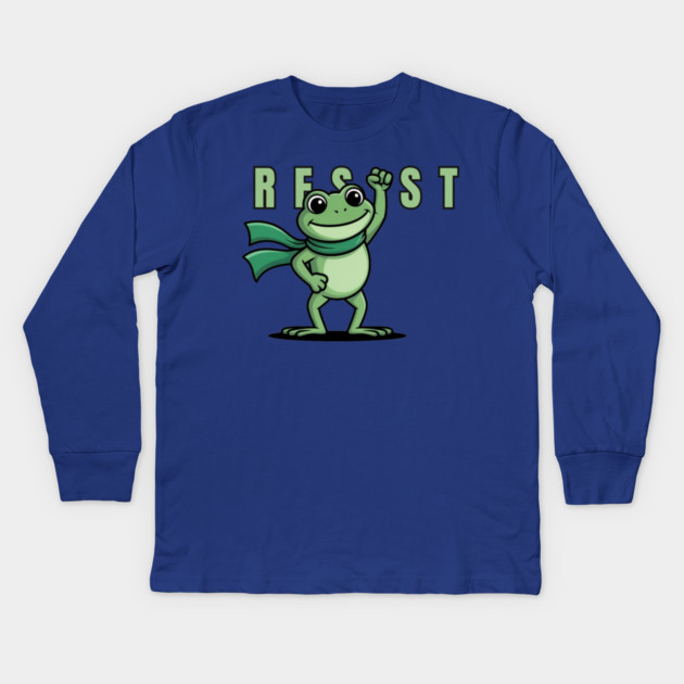 Portland-Frog Kids Long Sleeve T-Shirt by Creatifly Graphic Tees