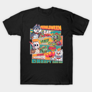 Horror Creepy Cats Club - Funny Halloween Horror Movie Characters T-Shirt