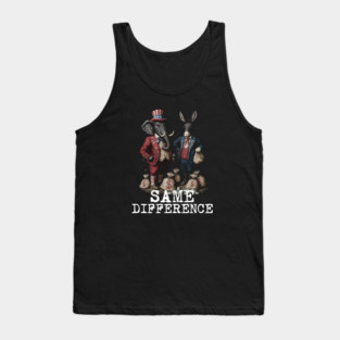 Political Statement - Same Difference - Republican, Democrat, USA, Politician, Money Tank Top