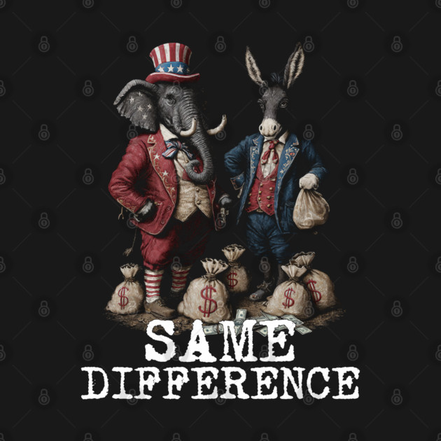 Political Statement - Same Difference - Republican, Democrat, USA, Politician, Money by AltrusianGrace