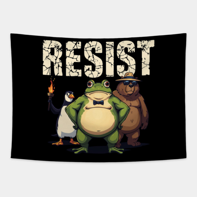 Portland-Frog Tapestry by Creatifly Graphic Tees