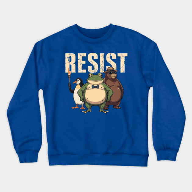 Portland-Frog Crewneck Sweatshirt by Creatifly Graphic Tees