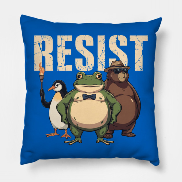 Portland-Frog Pillow by Creatifly Graphic Tees