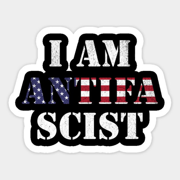 I Am Anti Fascist American Flag Political Resistance Magnet by Yesteeyear