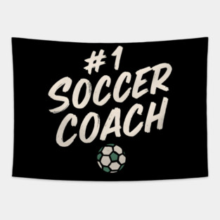 #1 Soccer Coach Design Gift for Sports Lovers Tapestry