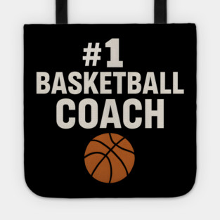 #1 Basketball Coach Design Gift for Sports Lovers Tote