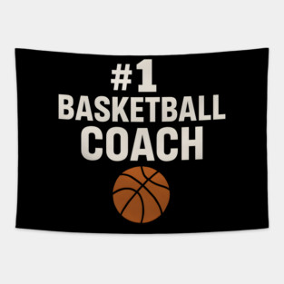 #1 Basketball Coach Design Gift for Sports Lovers Tapestry