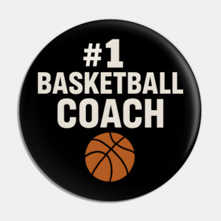 #1 Basketball Coach Design Gift for Sports Lovers Pin