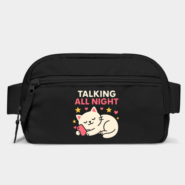 Talking All Night Cute Cat Phone Love Graphic Gift by MakerMind8.2