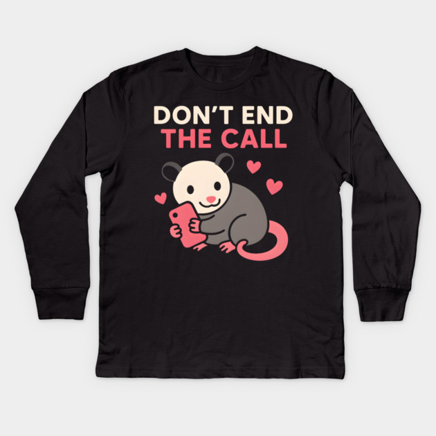 Don’t End the Call Cute Animal Phone Love Graphic Gift Kids Long Sleeve T-Shirt by MakerMind8.2