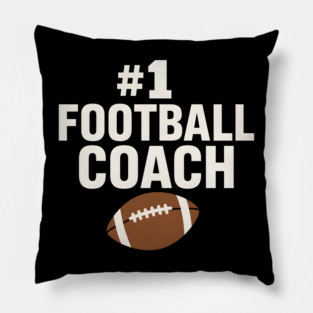 #1 Football Coach Gift Graphic for Sports Lovers Pillow