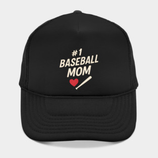 #1 Baseball Mom Gift Graphic for Sports Fans and Parents Hat