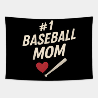 #1 Baseball Mom Gift Graphic for Sports Fans and Parents Tapestry
