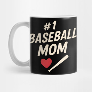 #1 Baseball Mom Gift Graphic for Sports Fans and Parents Mug