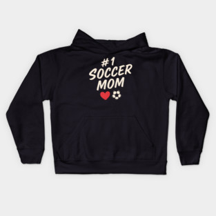 #1 Soccer Mom Heart Soccer Ball Graphic Gift Kids Hoodie