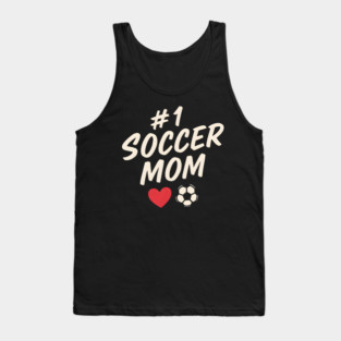 #1 Soccer Mom Heart Soccer Ball Graphic Gift Tank Top