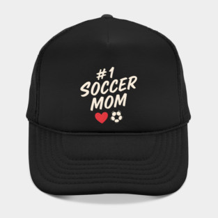 #1 Soccer Mom Heart Soccer Ball Graphic Gift Hat